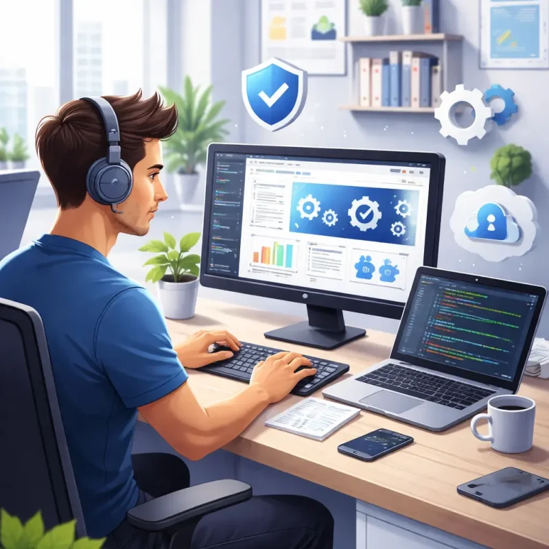 Web Developer Working